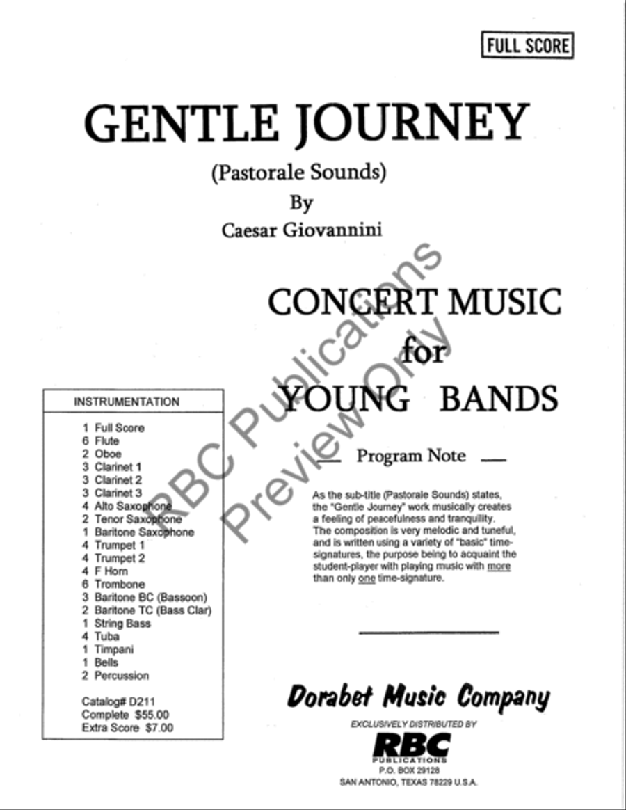 Gentle Journey Concert Band scores gallery preview page 2