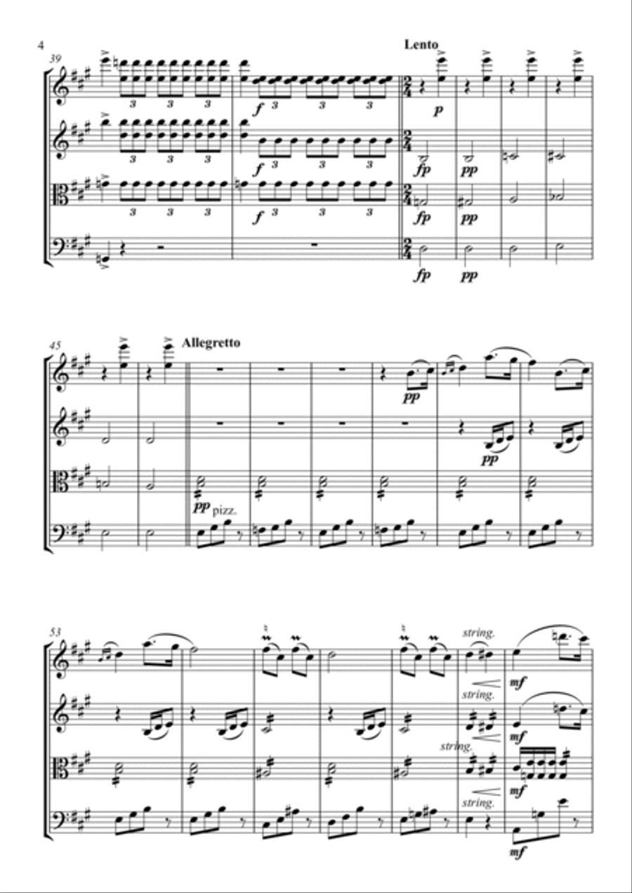 Die Fledermaus Overture String Quartet scores gallery preview page 4