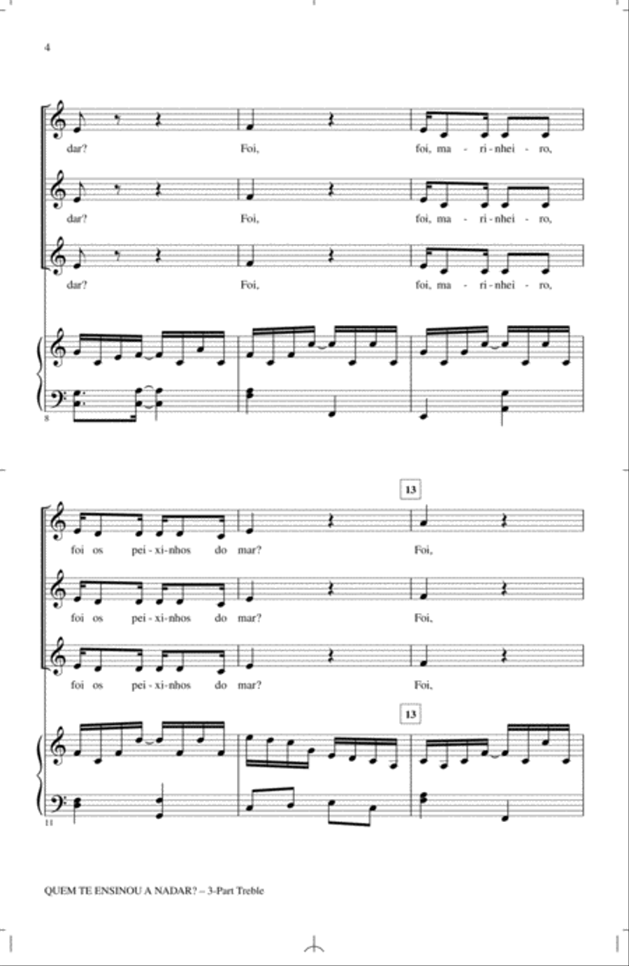 Quem Te Ensinou A Nadar? 3-Part scores gallery preview page 2