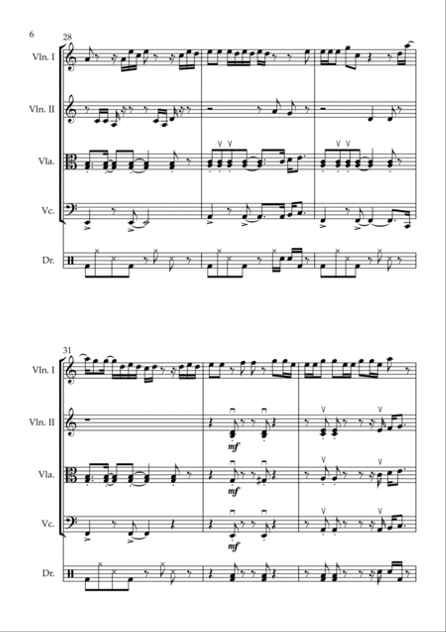 Leave The Door Open String Quartet scores gallery preview page 6