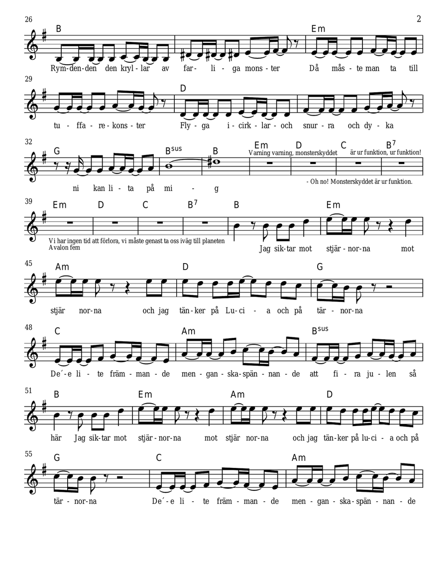 Jul i rymden Jul i rymden Piano, Vocal scores gallery preview page 2