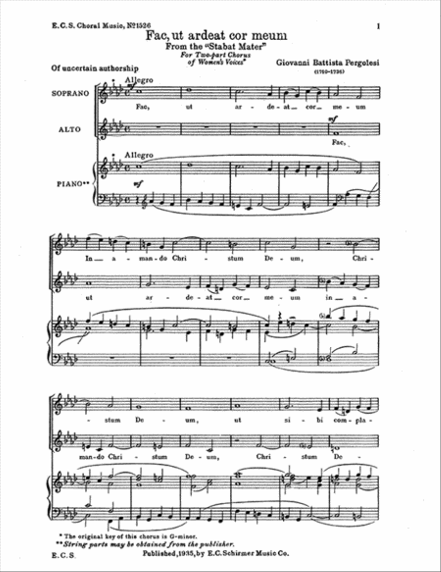 Stabat Mater: Fac, ut ardeat cor meum SA scores gallery preview page 1