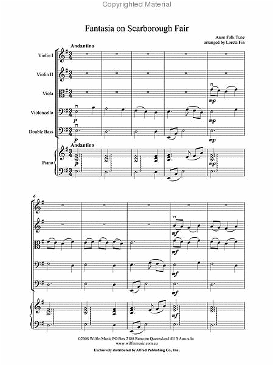 Fantasia on Scarborough Fair String Orchestra scores gallery preview page 3