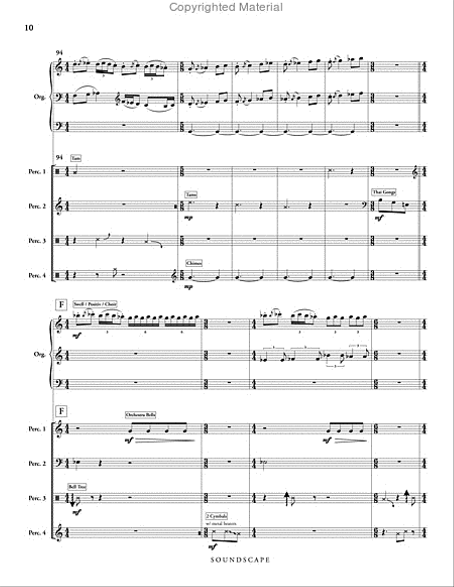 Soundscape for Organ & Percussion Ensemble (score & parts) Percussion Ensemble scores gallery preview page 11