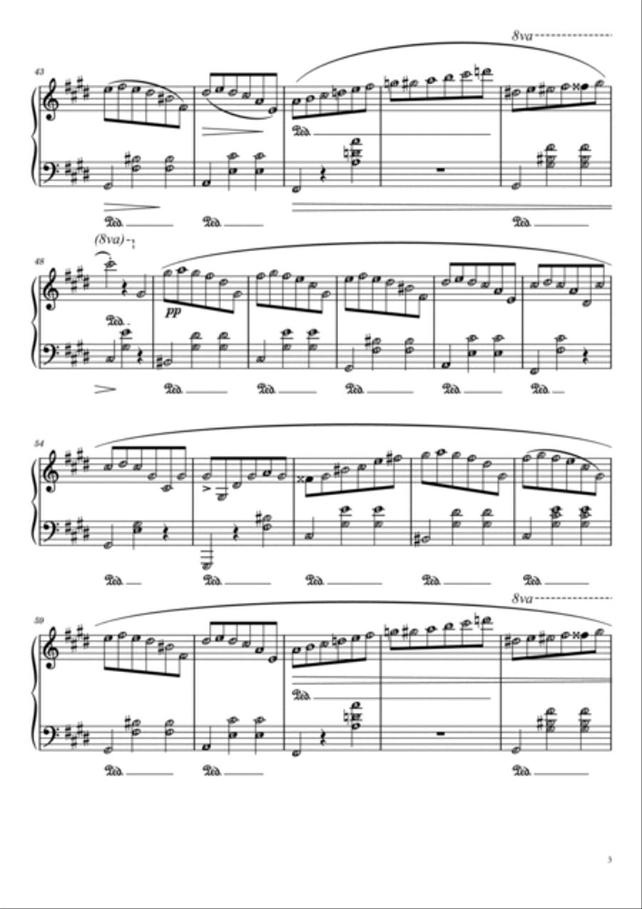 Waltz in C Sharp Minor (No. 7) Op. 64 No. 2 - Chopin (Original version - Self Learning Series) Piano Solo scores gallery preview page 3