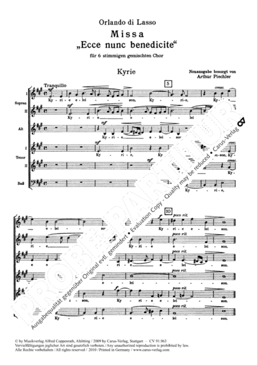 Missa Ecce nunc benedicite Choir scores gallery preview page 6