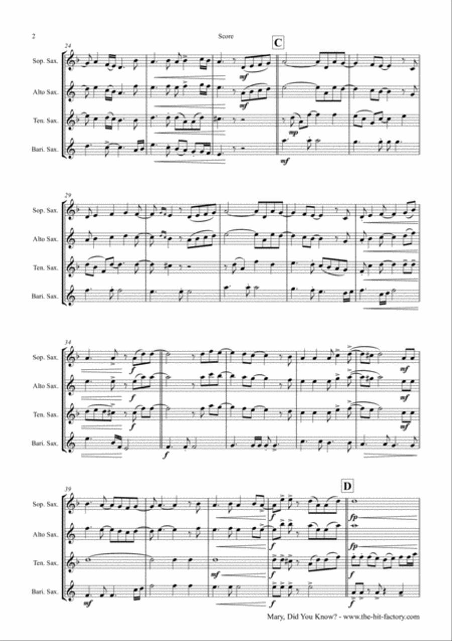 Mary, Did You Know? Woodwind Trio scores gallery preview page 2