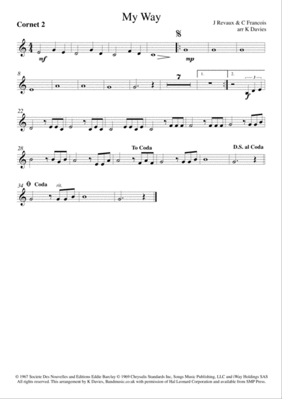My Way My Way Brass Ensemble scores gallery preview page 5