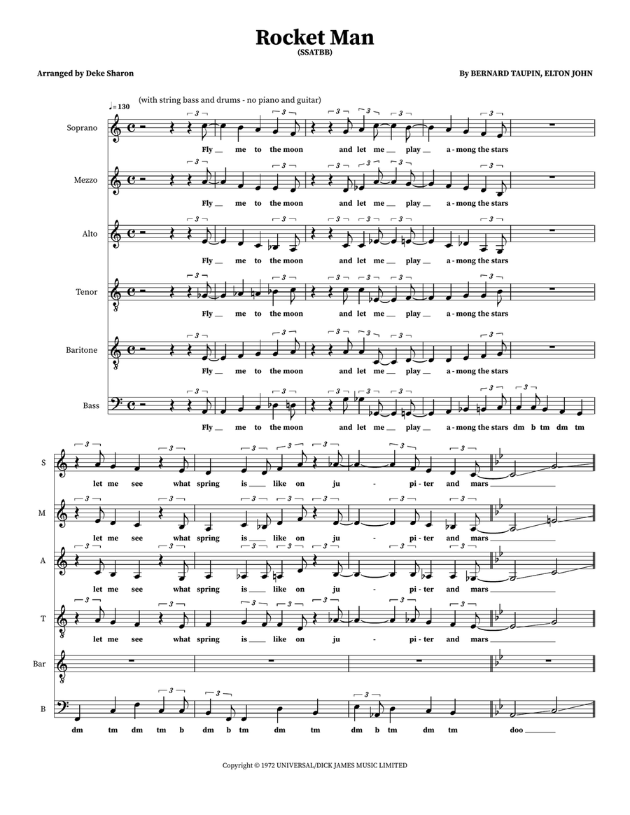 Rocket Man Choir scores gallery preview page 1