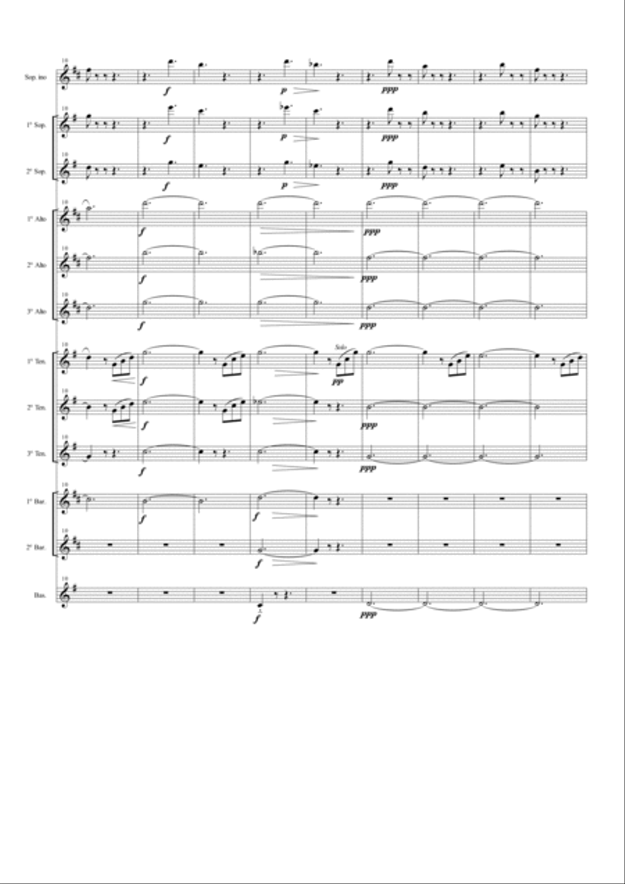 The Blue Danube Waltz for Saxophone Ensemble Woodwind Ensemble scores gallery preview page 2