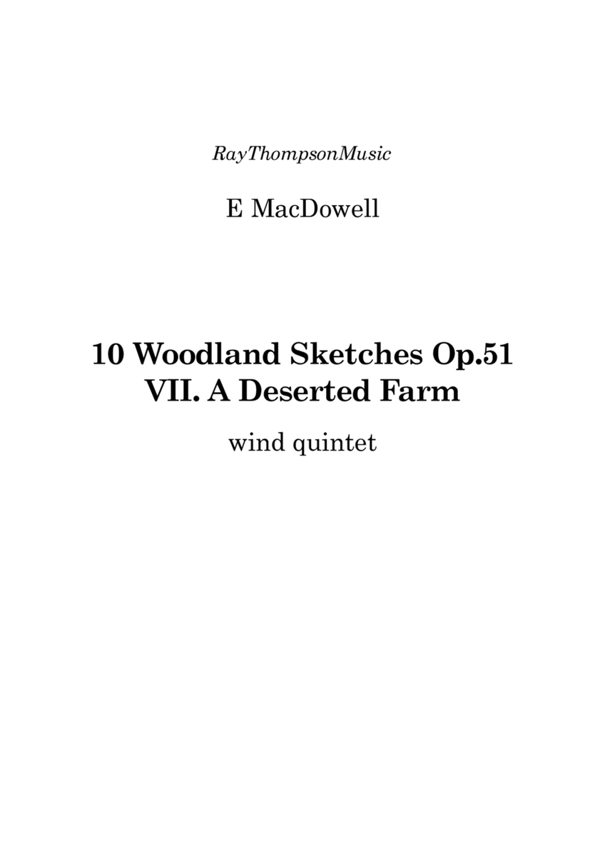 MacDowell: Woodland Sketches Op.51 No.8 "A Deserted Farm"- wind quintet image number null