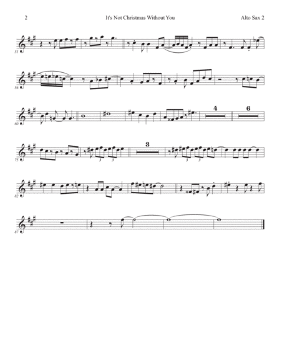 It's Not Christmas Without You- Key of C Large Ensemble scores gallery preview page 6