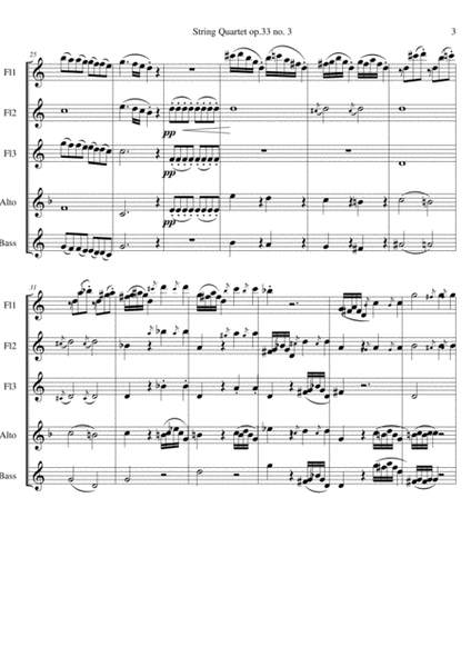 Joseph Haydn. String Quartet in C major 'The Bird', Op 33 No 3, movement 1 image number null
