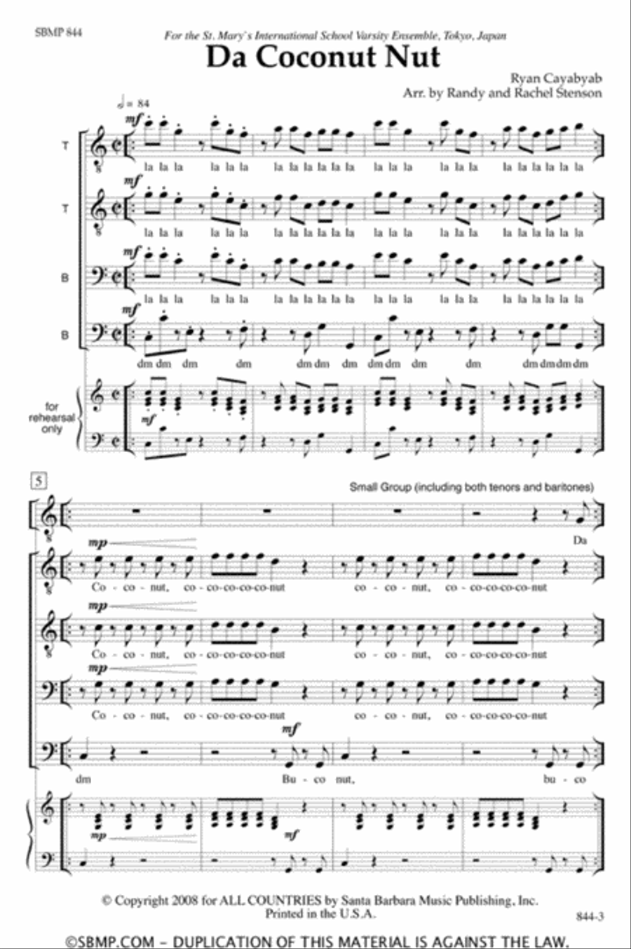 Da Coconut Nut - TTBB Octavo TTBB scores gallery preview page 2