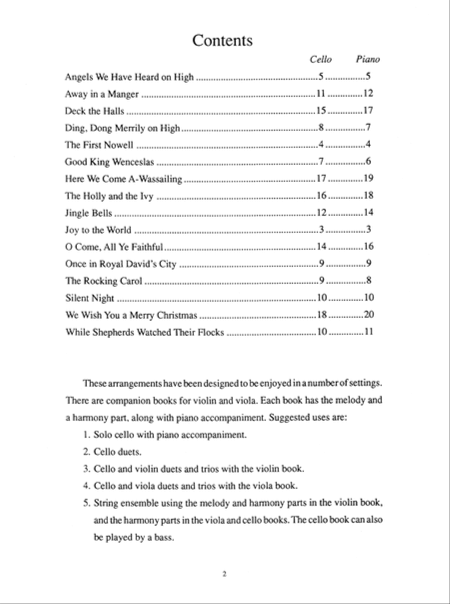 Christmas Solos for Beginning Cello Cello scores gallery preview page 3