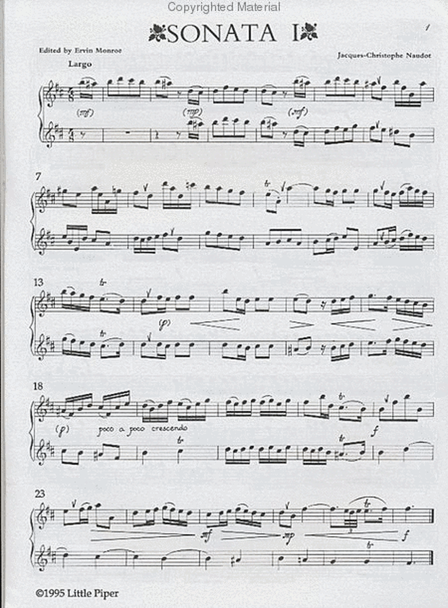 Six Sonatas for 2 Flutes. Volume 1, Nos. 1-3 image number null
