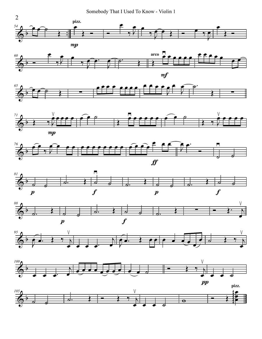 Somebody That I Used To Know String Quartet scores gallery preview page 2