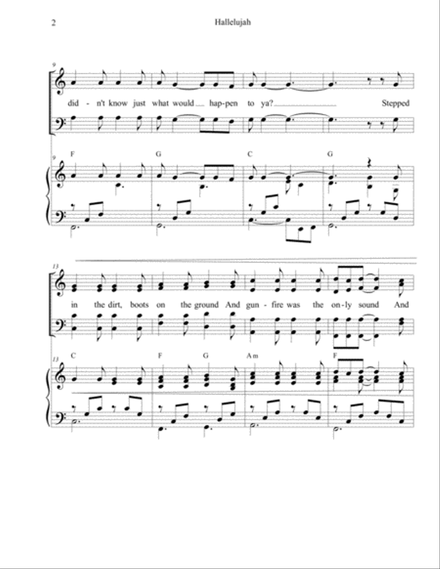 Hallelujah Hallelujah 4-Part scores gallery preview page 2