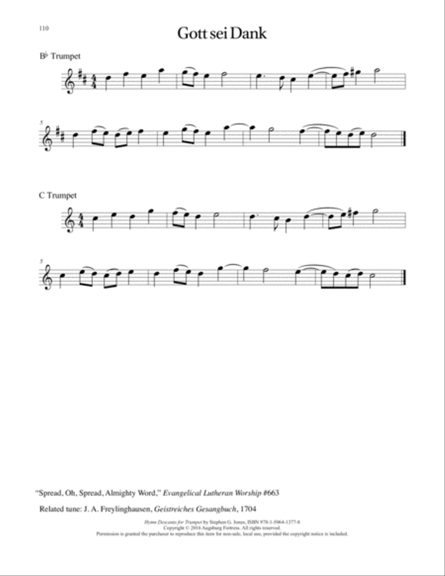 Hymn Descants for Trumpet C Trumpet scores gallery preview page 111