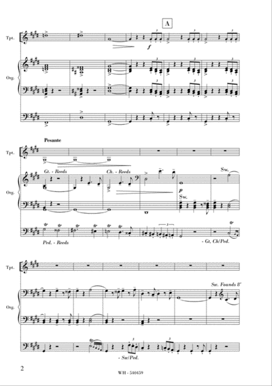 MAHLER / OLLIVE - FUNERAL MARCH from Symphony No.5 Trumpet Duet scores gallery preview page 2