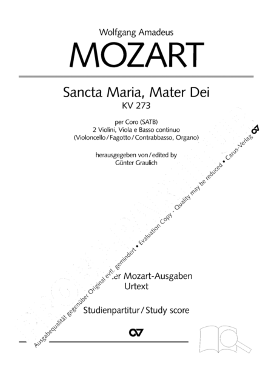 Regina coeli in B-Flat Major, K. 127 4-Part scores gallery preview page 92