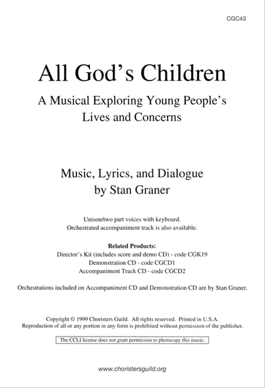All God's Children (Score) Unison Choir scores gallery preview page 3