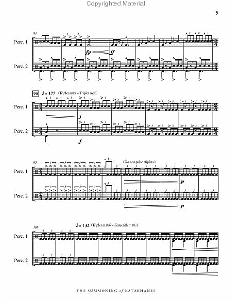 Summoning of Katakhanes, The (2 scores) Percussion Ensemble scores gallery preview page 6