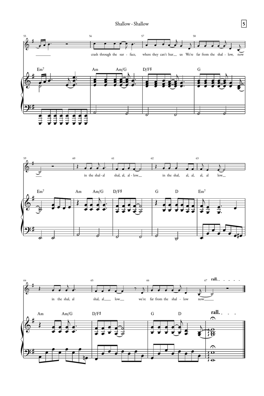 Shallow A Cappella scores gallery preview page 5