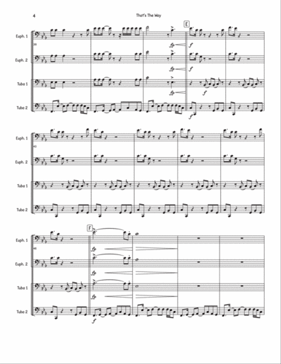 That's The Way (I Like It) Brass Quartet scores gallery preview page 4
