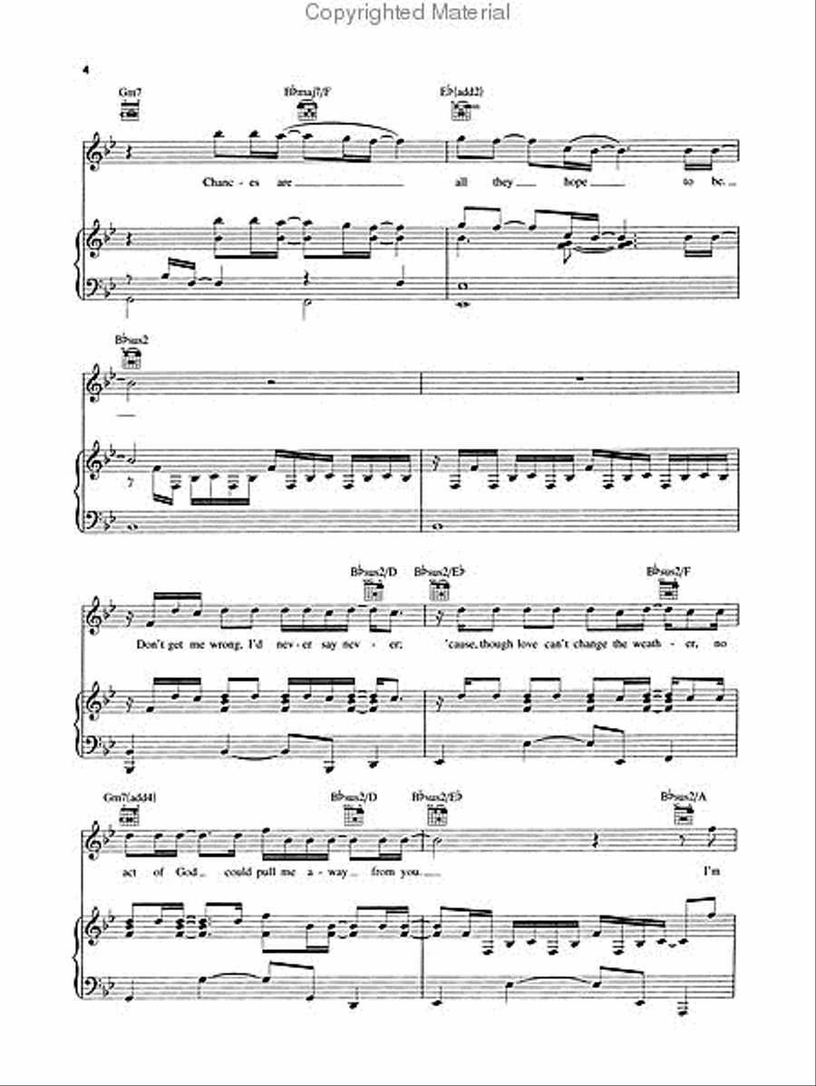 Chances Piano, Vocal, Guitar scores gallery preview page 3