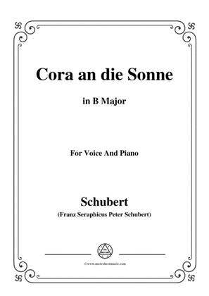 Schubert-Cora an die Sonne,in B Major,for Voice&Piano