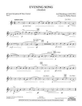 Evening Song (Abendlied) - Pt.5 - Bb Tenor Saxophone