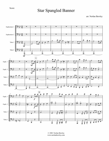Star Spangled Banner - Tuba/Euphonium Quartet image number null