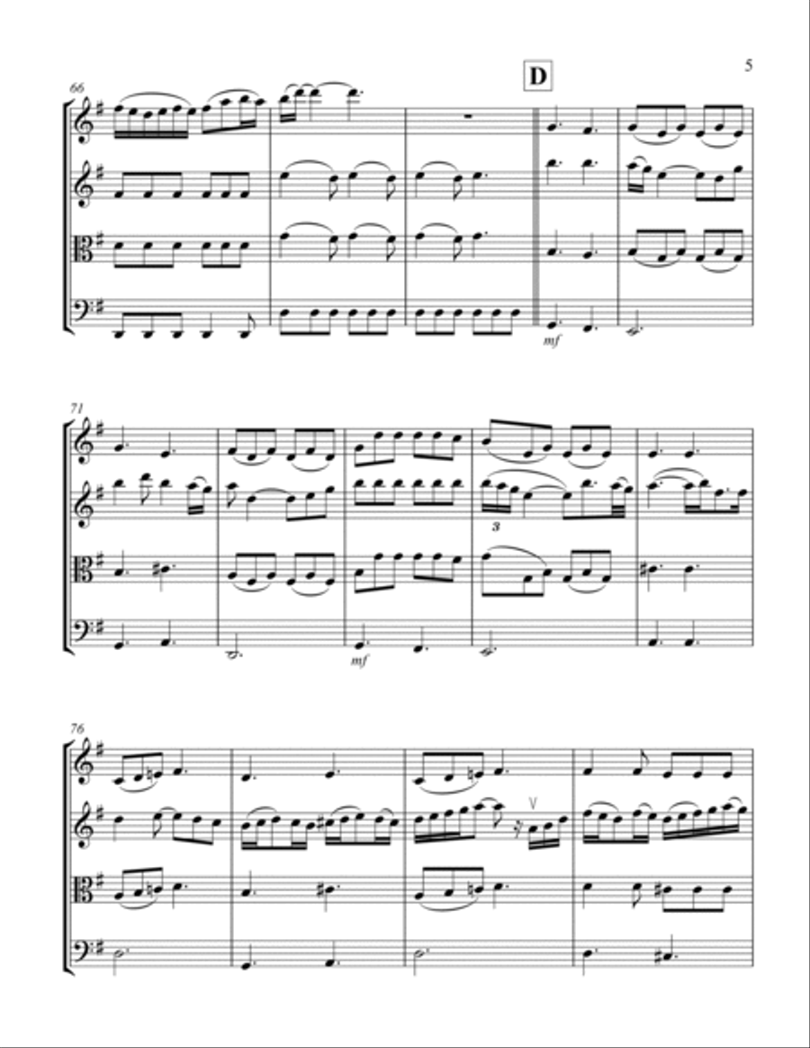 Somebody To Love String Quartet scores gallery preview page 5
