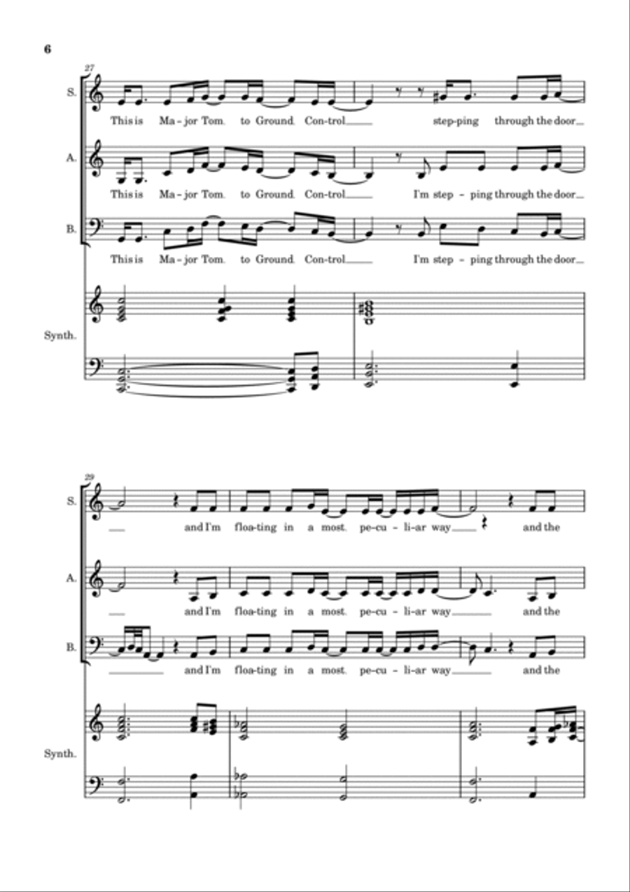 Space Oddity 3-Part scores gallery preview page 6