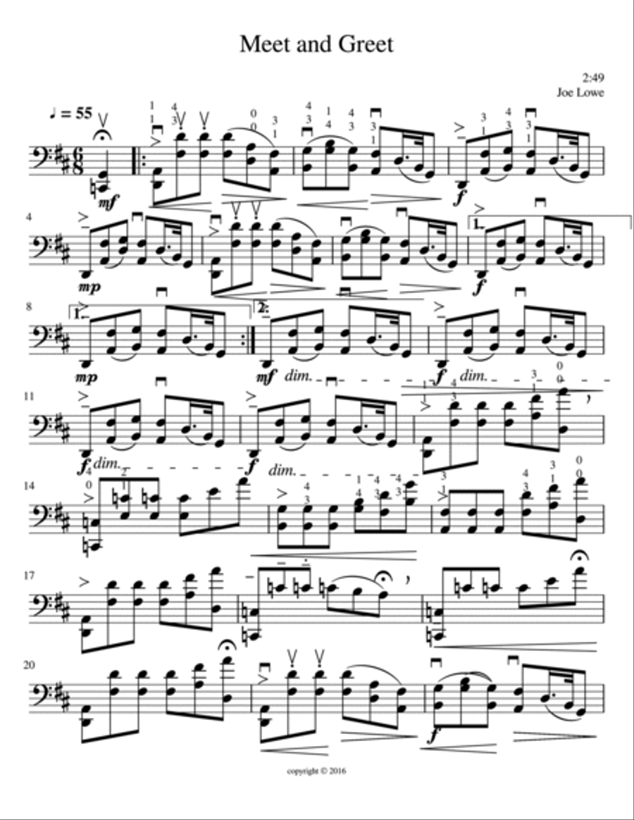 Meet and Greet Cello Solo scores gallery preview page 1