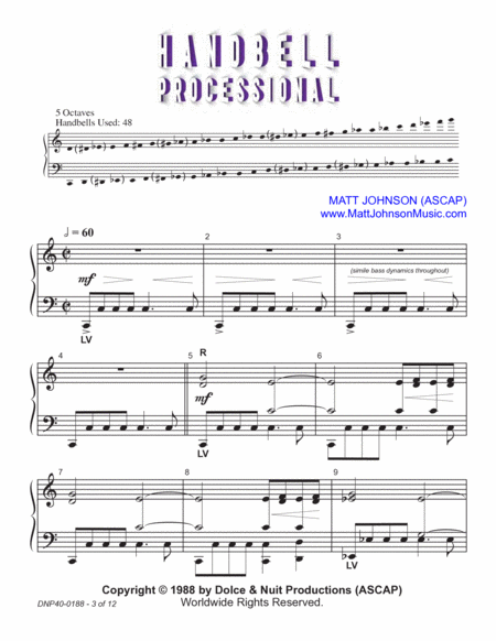 Handbell Processional ~ 5 octave handbell choirs - REPRODUCIBLE image number null