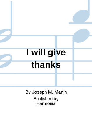 Book cover for I will give thanks