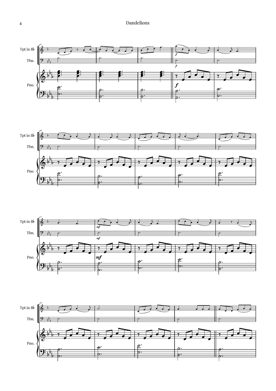 Dandelions Brass Duet scores gallery preview page 4