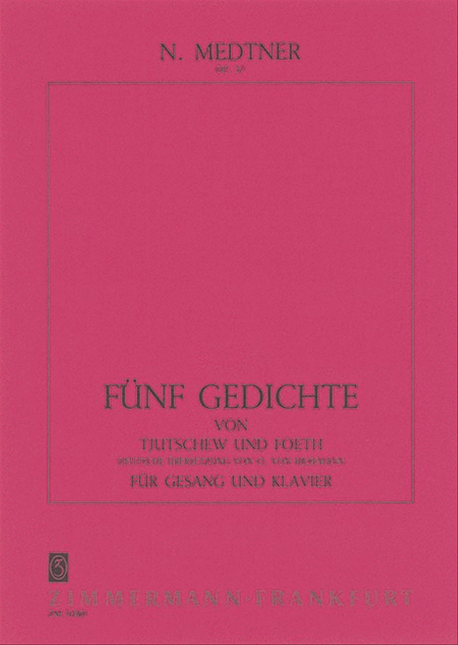 5 poems Op. 37 5 poems Op. 37 Chamber Music scores gallery preview page 1