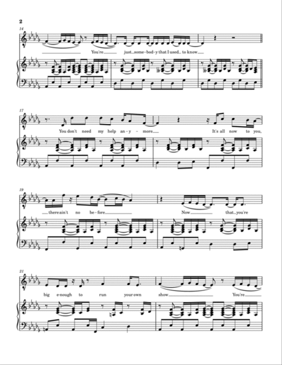Somebody That I Used To Know Voice scores gallery preview page 2