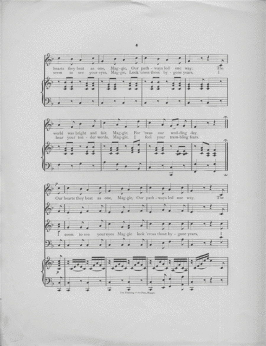 I'm Thinking of the Past, Maggie. Song and Chorus Choir scores gallery preview page 3