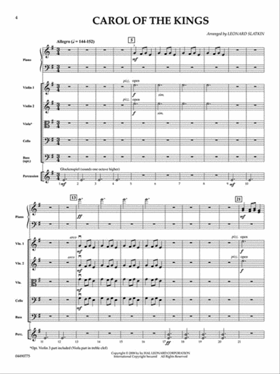 Holidays for Piano and Strings String Orchestra scores gallery preview page 2