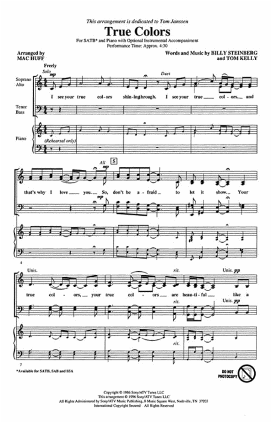 True Colors Choir scores gallery preview page 2
