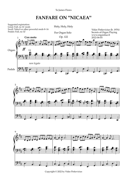 Fanfare on "Nicaea", Op. 122 (Organ Solo) by Vidas Pinkevicius (2022)