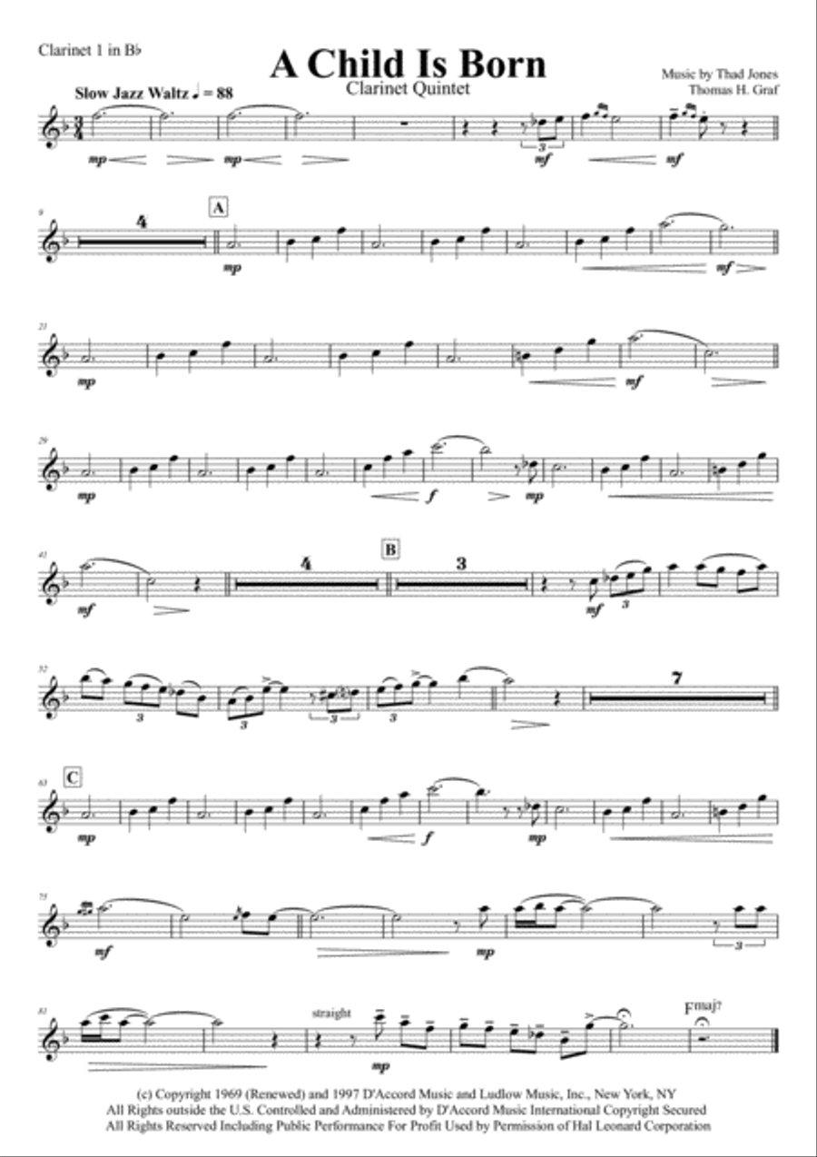 A Child Is Born Woodwind Ensemble scores gallery preview page 5