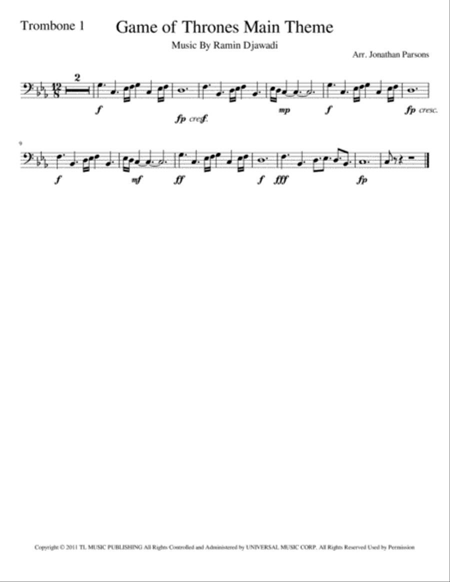 Game Of Thrones Small Ensemble scores gallery preview page 4