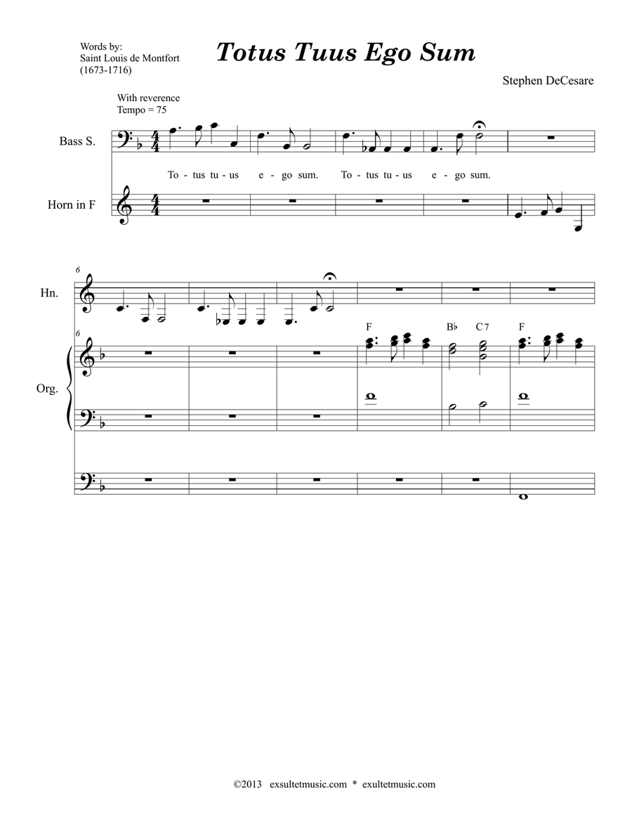 Totus Tuus Ego Sum 4-Part scores gallery preview page 1