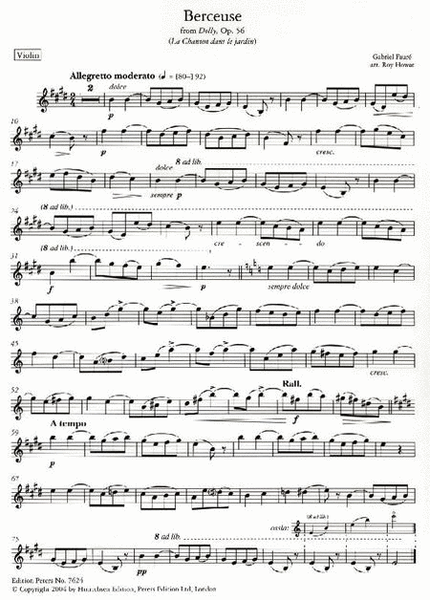 Berceuse from Dolly Op. 56 (Arranged for Violin and Piano)
