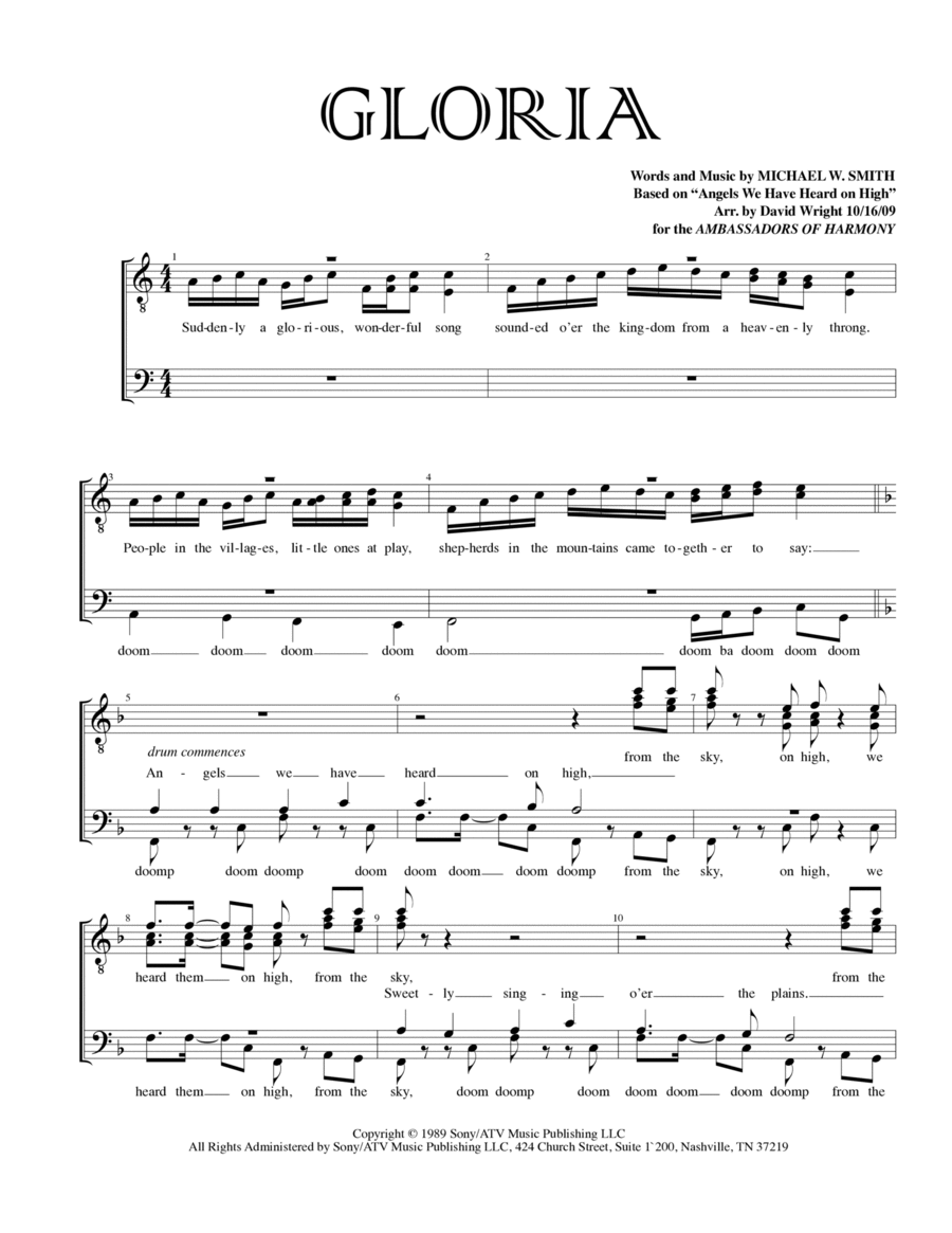 Gloria TTBB scores gallery preview page 1